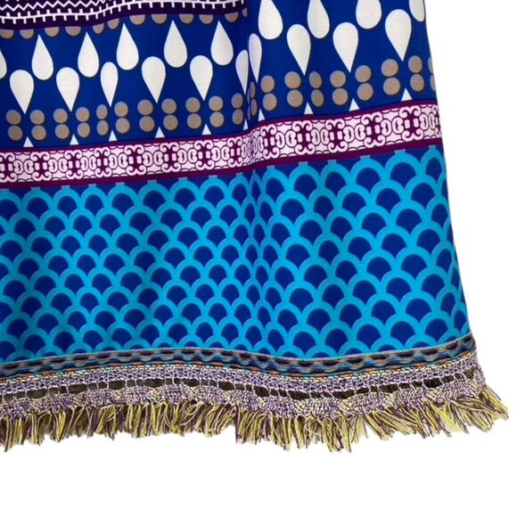 Trina Turk Emilia Dress Colorful Fringe Trim Beach - Picture 5 of 14